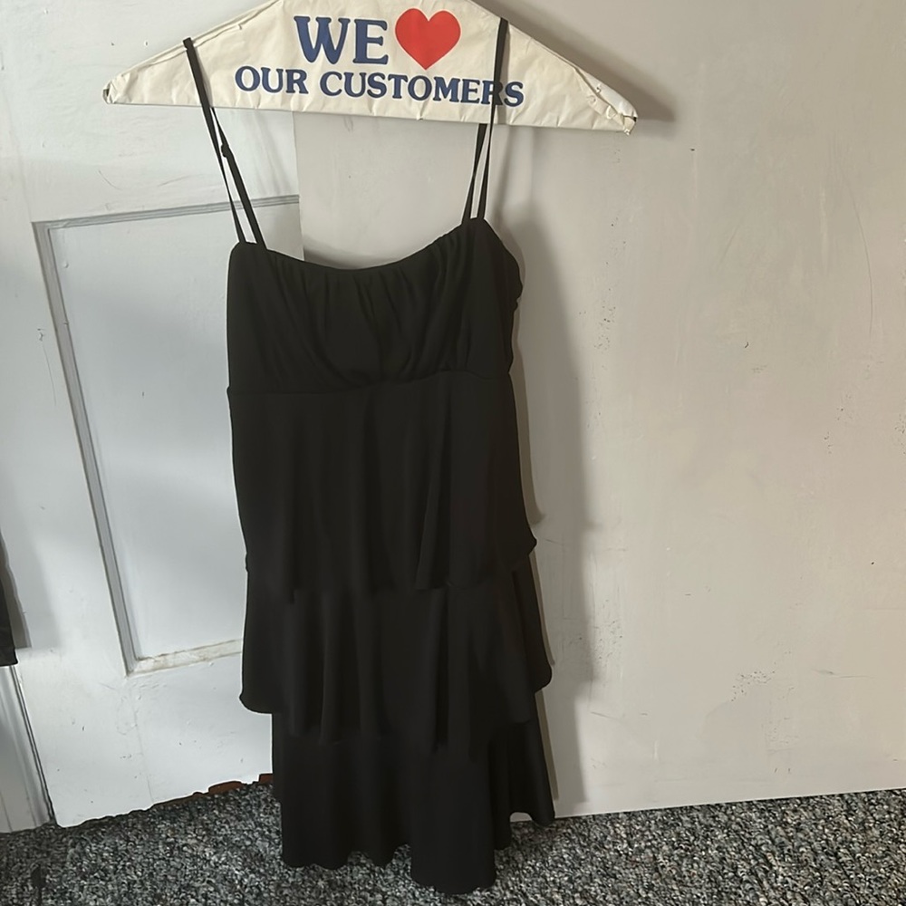 woman’s spaghetti strap layered dress
